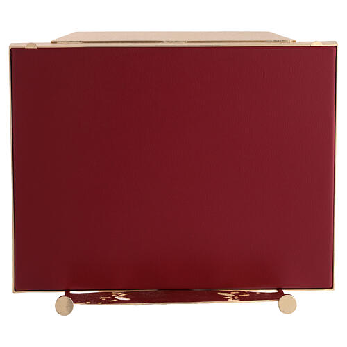 Table lectern with golden grapes decoration and imitation leather 6