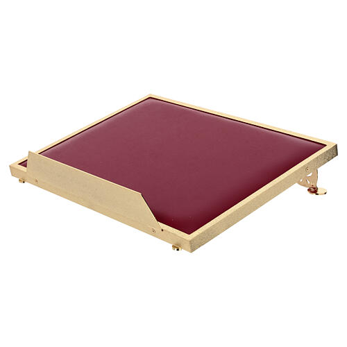 Leggio da mensa dorato con piano finta pelle 5