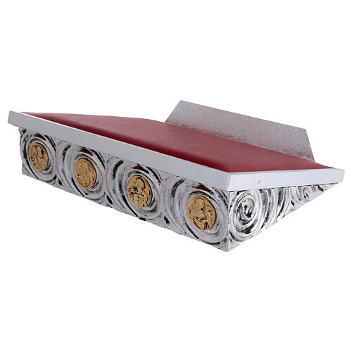 Pupitre d'autel laiton moulé argent or Evangélistes 5