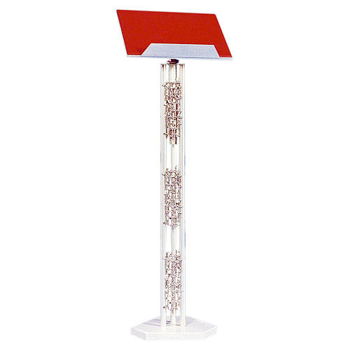 Lectern in cast brass 103cm with base in marble 2