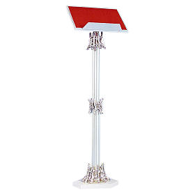 Lutrins sur pied: Lutrin à colonne 112 cm laiton argent base marbre Lutrins sur pied: Lutrin à colonne 112 cm laiton argent base marbre