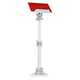 Leggii a colonna: Leggio a stelo 112 cm ottone argento base marmo Leggii a colonna: Leggio a stelo 112 cm ottone argento base marmo