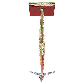 Lectern in gold and silver cast brass 106cm