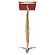 Lectern in gold and silver cast brass 106cm s1