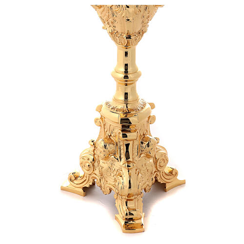 Estante de coluna latão moldado ouro 24K estilo barroco ric 4