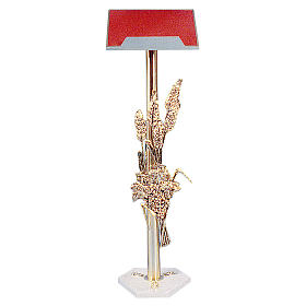 Lectern in cast brass with white marble base 108cm