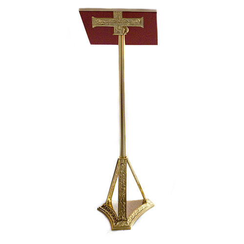 Lesepult 107cm vergoldeten Messing mit Kreuz 1