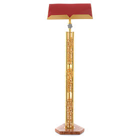 Leggii a colonna: Leggio a colonna ottone dorato disegno stilizzato base marmo