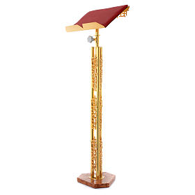 Leggii a colonna: Leggio a colonna ottone dorato disegno stilizzato base marmo