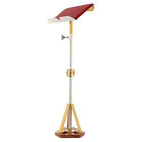 Stem lectern with marble base in brass with crosses