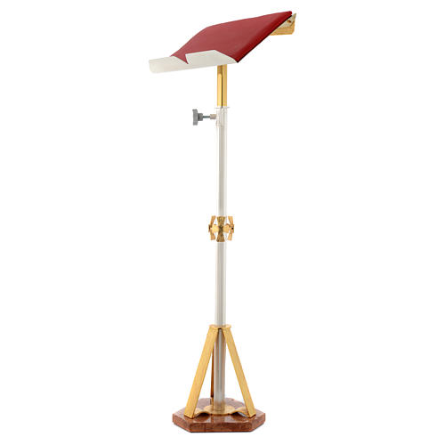 Stem lectern with marble base in brass with crosses 2