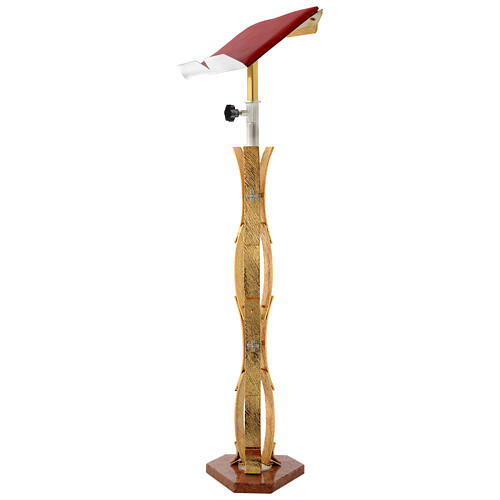 Stem lectern with curved shape in gold brass 4