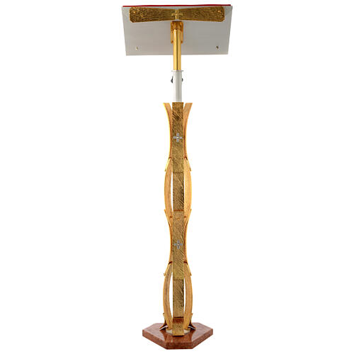 Stem lectern with curved shape in gold brass 6