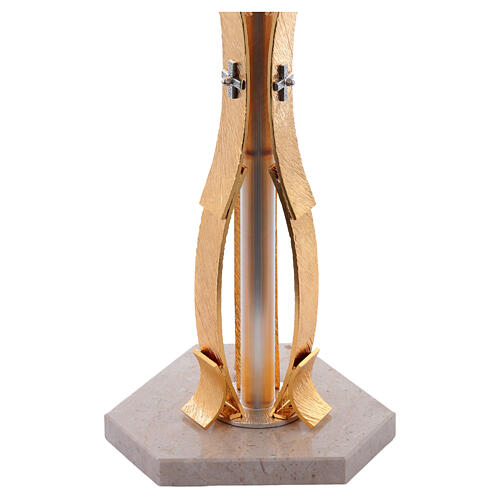 Atril columna motivos curvilíneos latón dorado 6