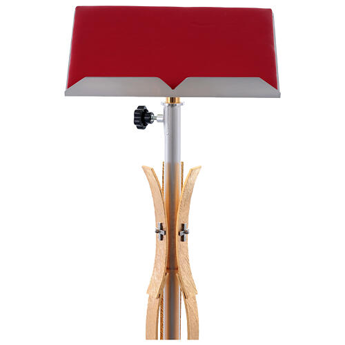 Leggio stelo motivi curvilinei ottone dorato 3