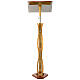Stem lectern with curved shape in gold brass s6