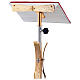 Stem lectern with curved shape in gold brass s2