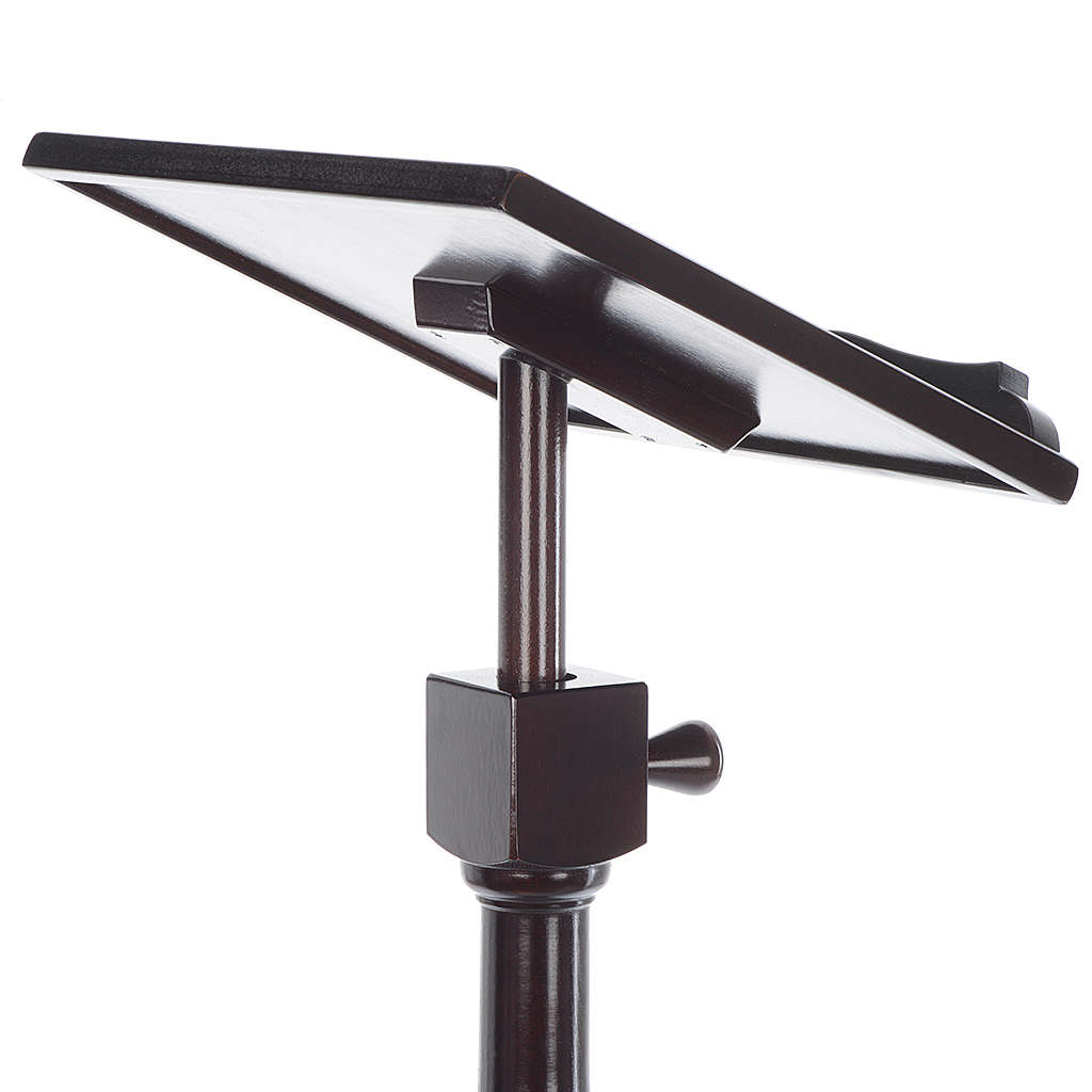 Singlecolumn book stand with round base in wenge coloured online sales on HOLYART.co.uk