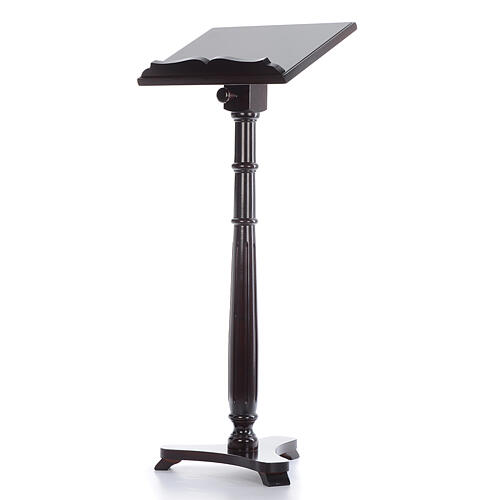 Pulpit na miejsce przewodniczenia z drewna orzechowego w kolorze wenge z okrągłą kolumną 2