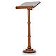 Lectern with rings and round base in light brown wood s2