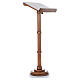 Lectern with rings and round base in light brown wood s3