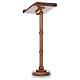 Lectern with rings and round base in light brown wood s4