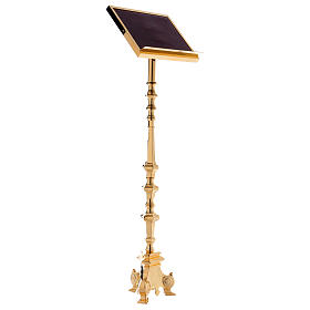 Bookstand in brass, baroque style 150 cm, golden