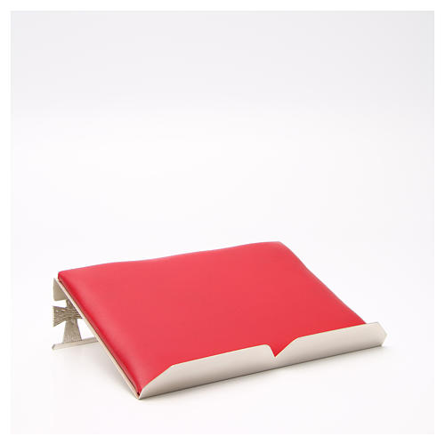 Silver-plated book stand with red cushion 3