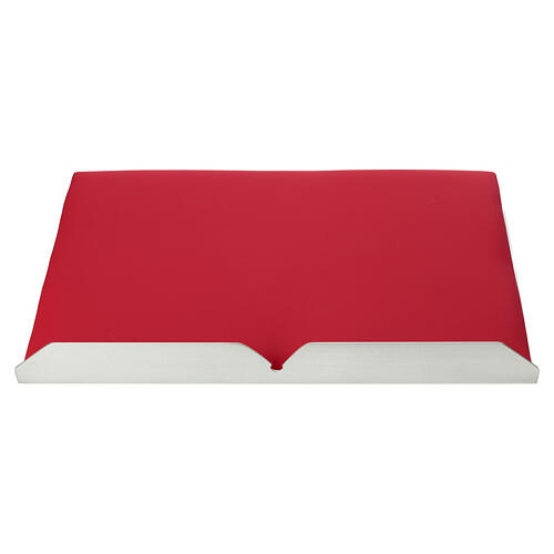 Pupitre de table argenté avec coussin rouge 5