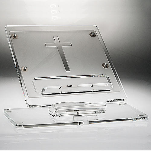 Plexiglass book stand with cross 1