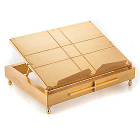 Atril de mesa en latón dorado