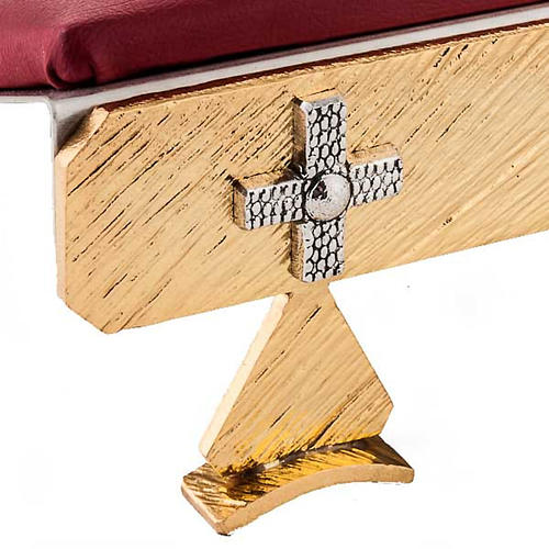 Brass book stand with cushion and cross 4