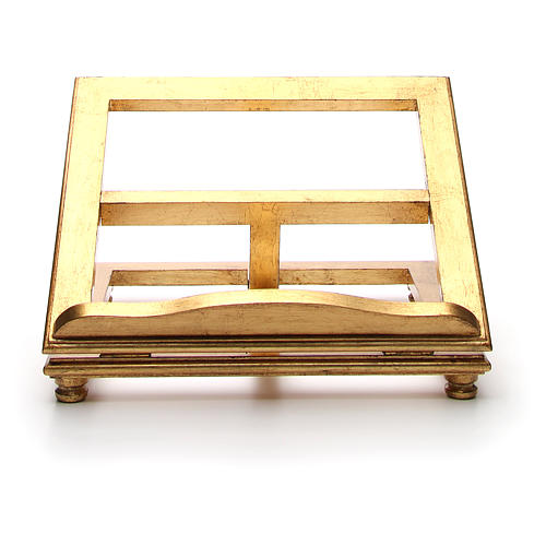 Atril de mesa madera hoja de oro 5
