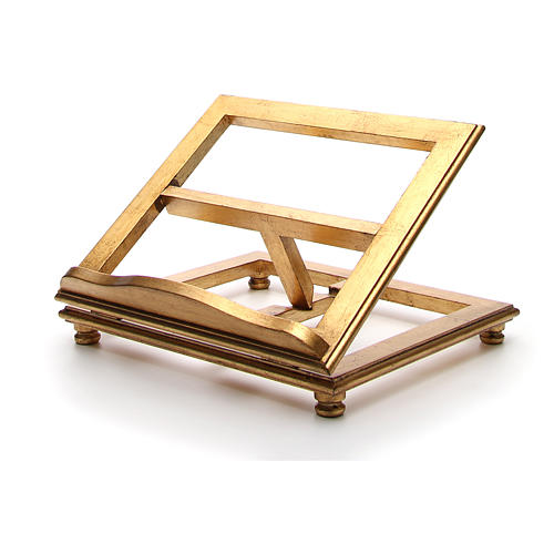 Atril de mesa madera hoja de oro 6