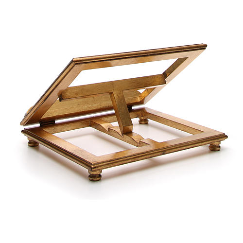 Atril de mesa madera hoja de oro 7