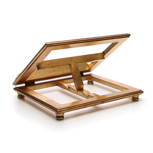 Atril de mesa madera hoja de oro 3