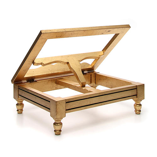 Holztischpult mit Blattgold 3