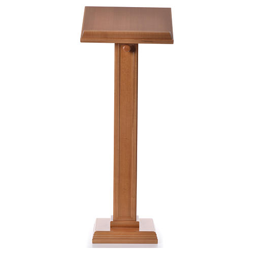 Lectern in walnut wood with squared pedestal, honey colour 5