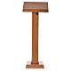 Lectern in walnut wood with squared pedestal, honey colour s5