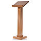 Lectern in walnut wood with squared pedestal, honey colour s6