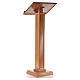Lectern in walnut wood with squared pedestal, honey colour s7