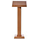 Lectern in walnut wood with squared pedestal, honey colour s1