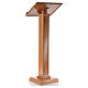 Lectern in walnut wood with squared pedestal, honey colour s3