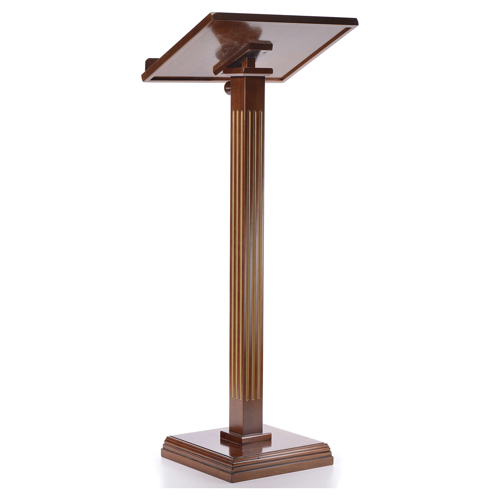 Lectern in walnut wood with fluted pedestal | online sales on HOLYART.co.uk