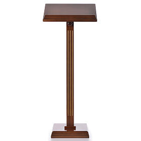 Lectern in walnut wood with fluted pedestal
