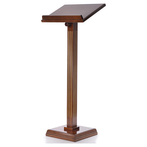 Lectern in walnut wood with fluted pedestal 6