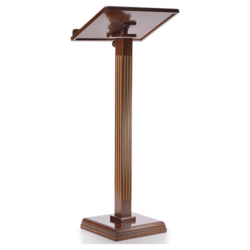 Lectern in walnut wood with fluted pedestal 7