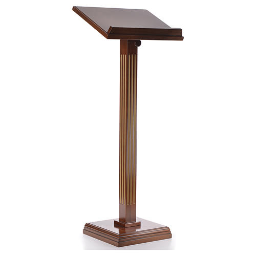 Lectern in walnut wood with fluted pedestal 8