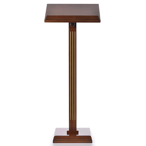 Lectern in walnut wood with fluted pedestal 1