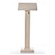 Lectern in walnut wood with squared pedestal, ivory colour s1